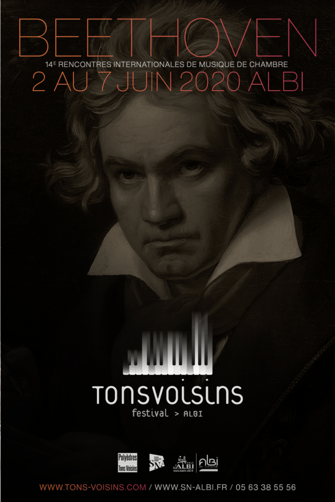 Tons Voisins, l'affiche pour le festival 2020, les 14e rencontres internationales de musique de chambre à Albi, France